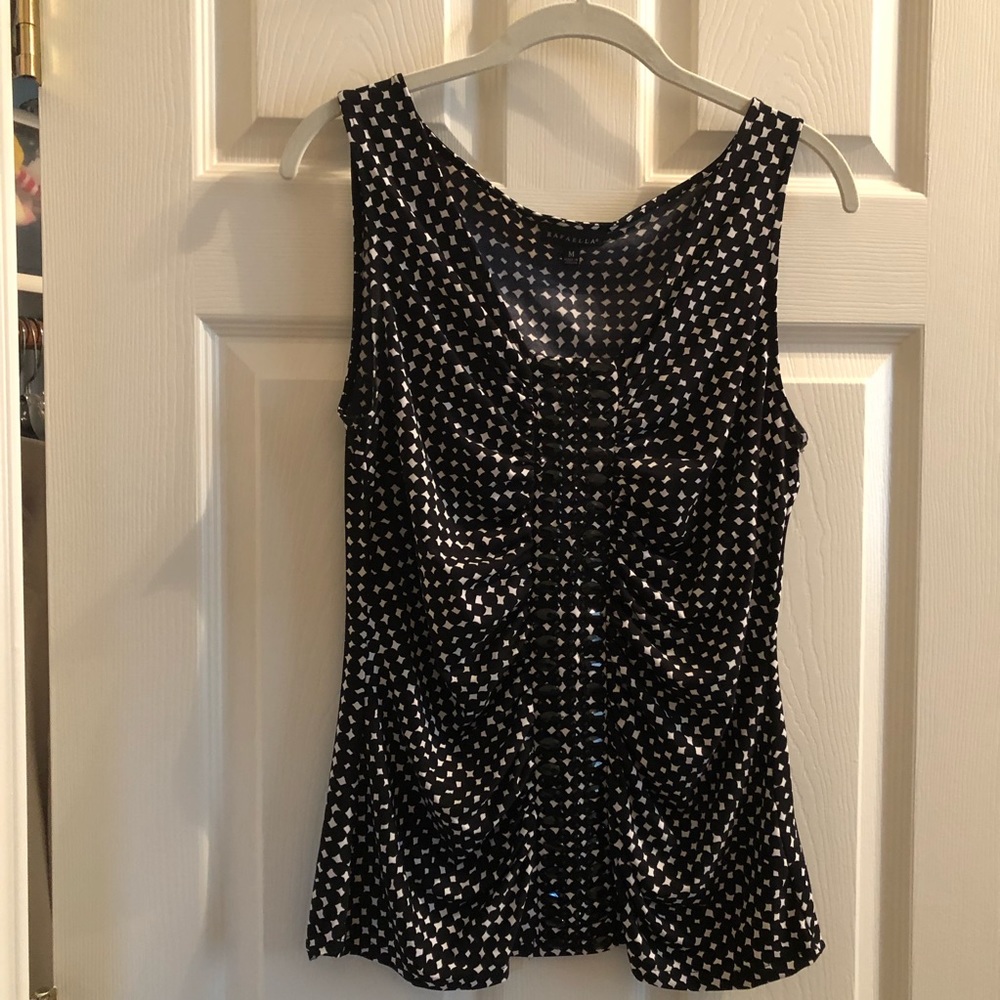 Rafaella Black and White Beaded Sleeveless Top